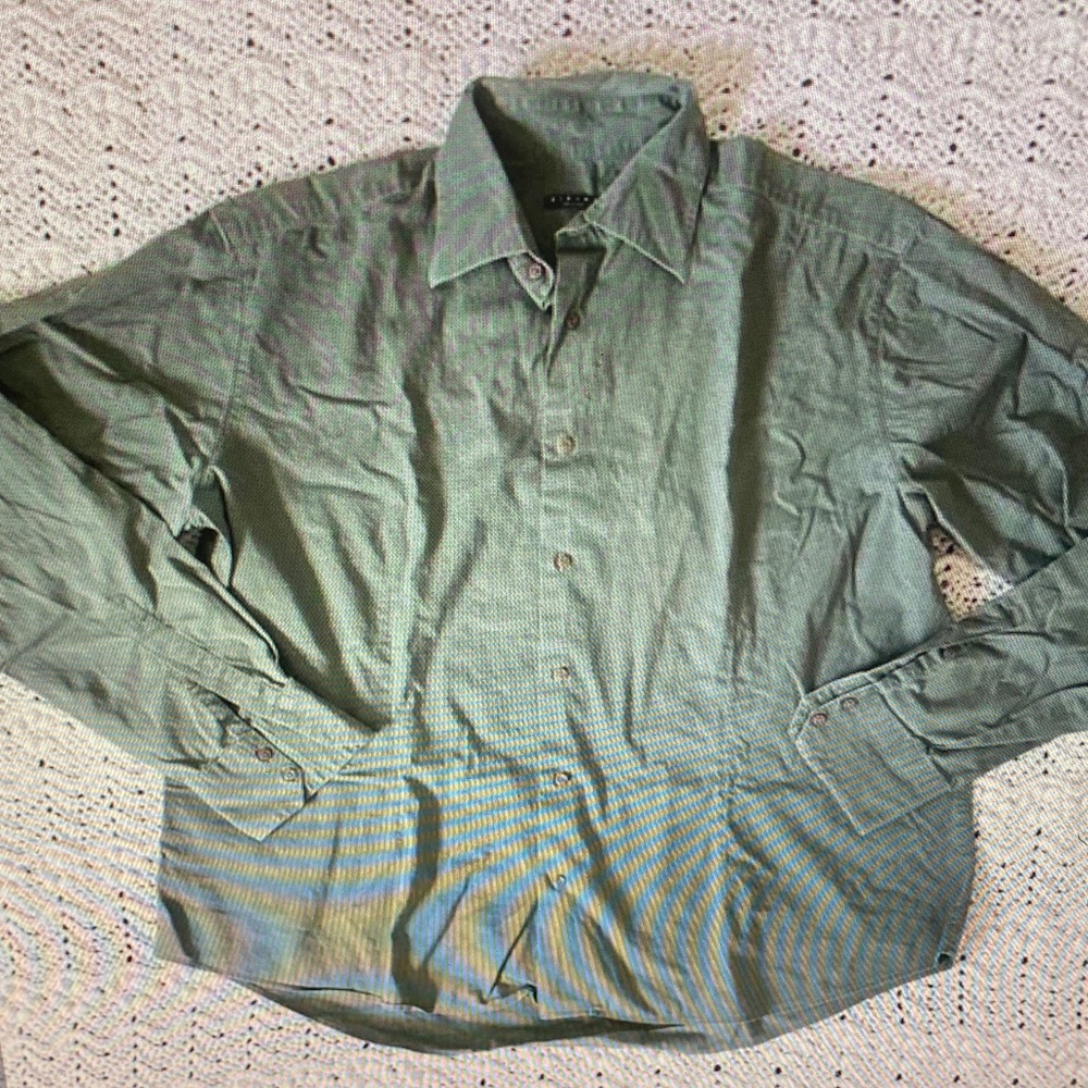 Sisley Sage Green Casual Button-Down Shirt